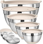 Umite Chef 8-Piece Stainless Steel Mixing Bowls with Airtight Lids