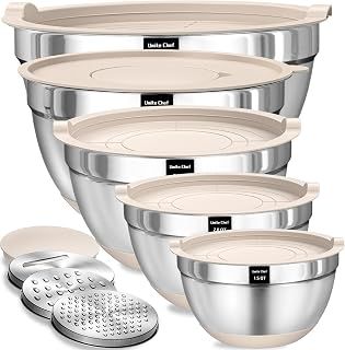 Umite Chef 8-Piece Stainless Steel Mixing Bowls with Airtight Lids